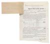 (MILITARY--CIVIL WAR UNION.) WHITTINGTON, ROBERT. Soldier''s ""bounty"" application and receipt.